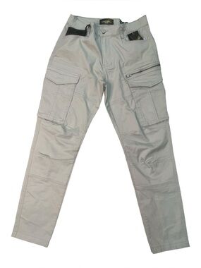 Sz 34 Men's Light Gray Cargo Pants - Casual Utility Style